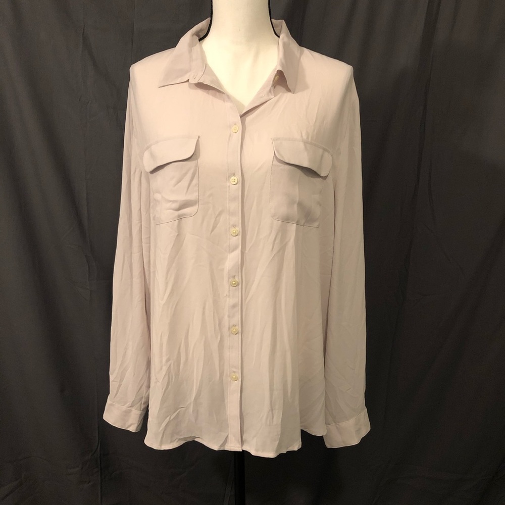Euc Loft Button Down Utility Blouse - image 3